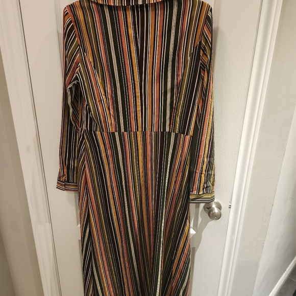 Brown & multi-coloured stripes shirt dress NWT - Picture 5 of 6